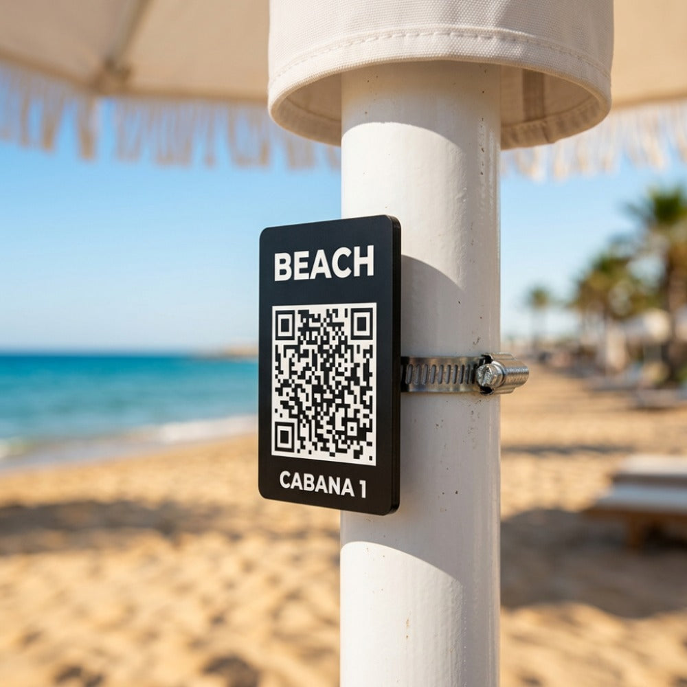 Pleksi QR Menü Şemsiyelik – Kelepçeli Şemsiye