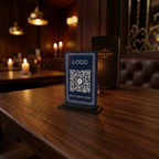 QR Menü Standı Pleksi – UV Baskılı, Şeffaf, Restoran ve Kafe Masa Karekodu