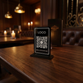 QR Menü Standı Pleksi – UV Baskılı, Şeffaf, Restoran ve Kafe Masa Karekodu