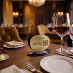 Masaüstü QR Menü Standı Gold Siyah Pleksi – Rowmark, Restoran ve Otel İçin