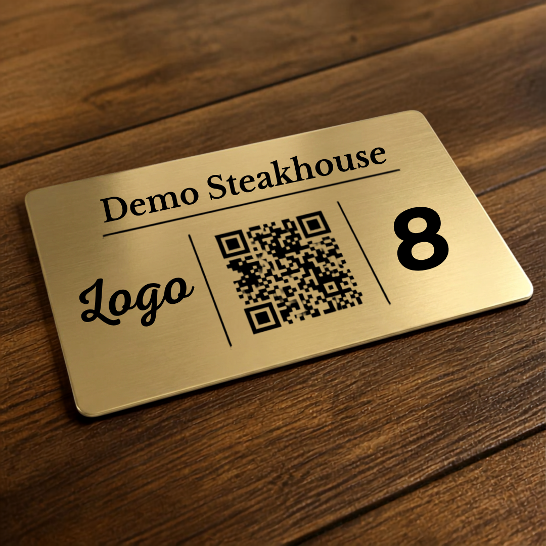Rowmark QR Menü Plaketi – Lazer Kazımalı, Şık ve Dayanıklı Restoran ve Kafe Masa Karekodu